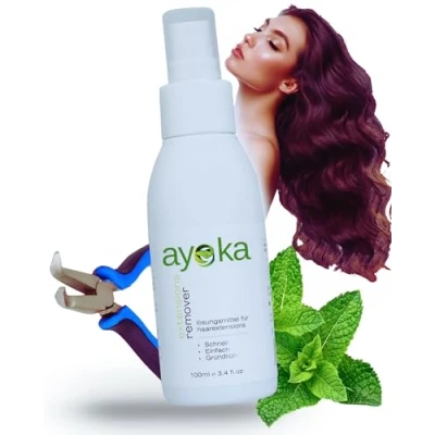 Abbildung von Ayoka Extensions Entferner Set Extra starkes Lösungsmittel für Bonding und Tape pflegende Haarentfernung Löser Remover Haarverlängerung 100 ml
