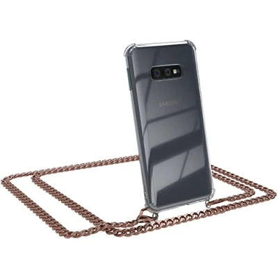 Abbildung von EAZY CASE Handykette kompatibel mit Samsung Galaxy S10e Handyhülle Metal Umhängeband und Ersatz Kordel schwarz, Handykordel Schutzhülle, Stylische Kette, Rose