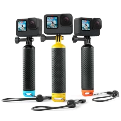 Abbildung von Sametop Schwimmender Handgriff Wasserdicht Handler Kompatibel mit GoPro Hero 12, 11, 10, 9, 8, 7, 6, 5, 4, Session, 3+, 3, 2, 1, Hero(2018), Fusion, Max Kameras（Gelb）
