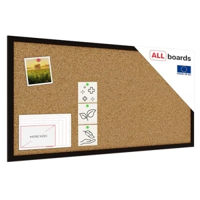 Abbildung von ALLboards Pinnwand mit Schwarzer Holz Rahmen 80x40cm Korktafel Korkwand Kork