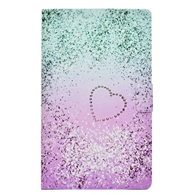 Abbildung von Ultra Dünn Samsung Galaxy Tab A 10.1 Hülle Bspring Bookstyle Stand Case Cover in PU Leder für Zoll (2016) SM T580N / T585N Tablet Tasche Schutzhülle (Glitzer Liebe