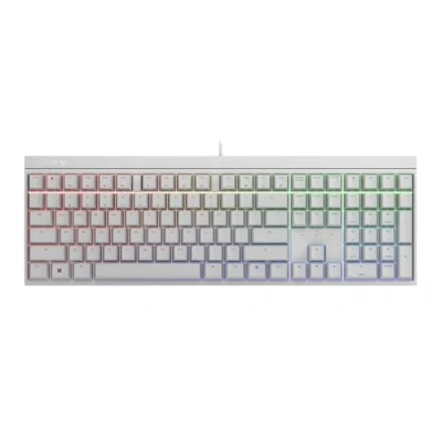 Abbildung von CHERRY MX 2.0S, Kabelgebundene Gaming Tastatur mit RGB Beleuchtung, EU Layout (QWERTY), Designed in Germany, Original BLUE Switches, Weiß
