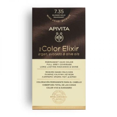 Abbildung von Apivita Haarfarbe Hair Colour Color Elixir Permanent 7.35 Blonde Gold Mahogany