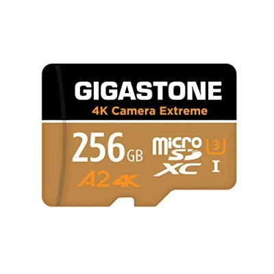 Abbildung von [5 Jahre kostenlose Datenwiederherstellung] Gigastone 4K Kamera Extreme 256GB MicroSDXC Speicherkarte und SD Adapter, Kompatibel mit GoPro Switch, schwindigkeit 100 MB/s, A2 U3 V30 Micro Karte