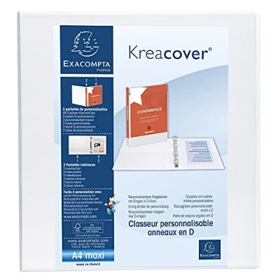 Abbildung von 10 x Exacompta Ringbuch Kreacover A4 4 Ringe 60mm weiß