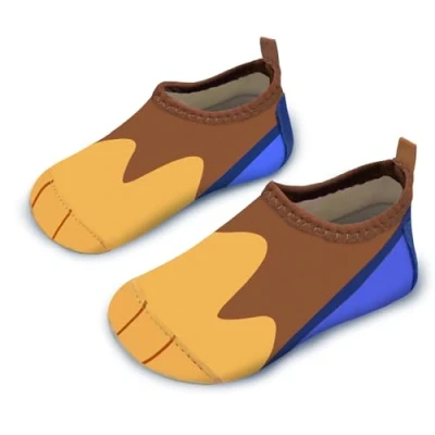 Abbildung von Badeschuhe Kinder Strandschuhe Schwimmschuhe Jungen Baby Wasserschuhe Schnell Badesoken Aquaschuhe Trocknend Barfuss Schuhe（Hundepfote Gelb 20/21）