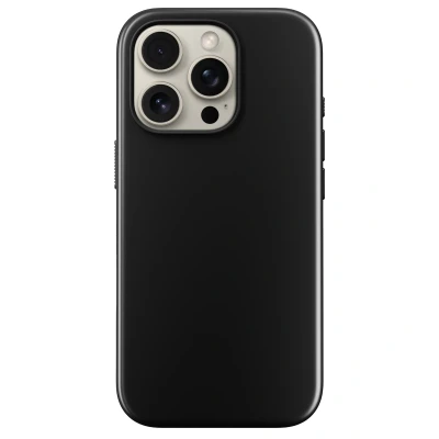 Abbildung von Apple iPhone 16 Pro Hülle MagSafe Kunststoff Nomad Hard Case/Backcover Handyhülle Schwarz Shockproof/Stoßfest
