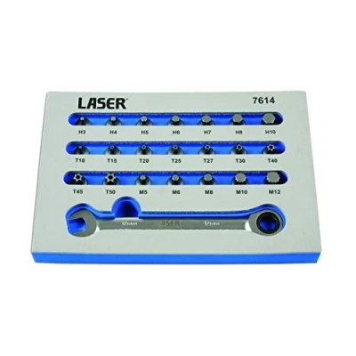 Abbildung von Laser Tools 7614 Bit Set, niedriges Profil, 22 teilig