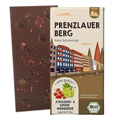 Abbildung von PRENZLAUER BERG Johannisbeere und Weinbeere / Berliner Stadtbezirk Fair &amp; Bio Schokolade Edelkakao (1 Tafel, 80g)