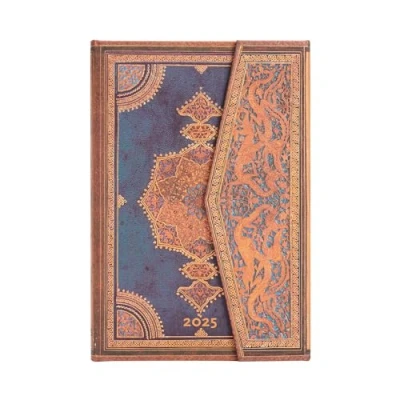 Abbildung von Paperblanks 12 Monatskalender 2025 Safawidisch Indigo Mini Horizontal mit Klappumschlag