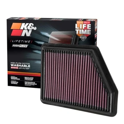 Abbildung von K&amp;N 33 5045 Motorluftfilter: Hochleistung, Prämie, Abwaschbar, Ersatzfilter,Erhöhte Leistung, 2016 2019 Civic