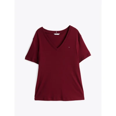Abbildung von Tommy Hilfiger Curve SLIM CODY Tshirt basic, Damen, Größe: 52, Deep rouge