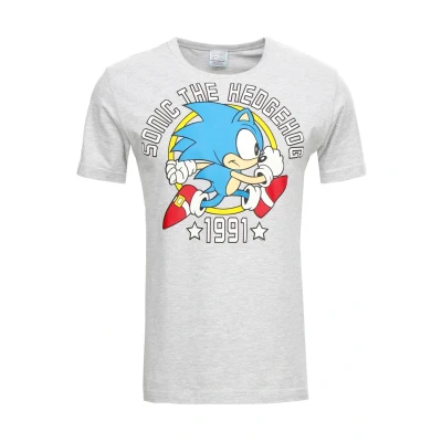 Abbildung von Logoshirt Sonic THE Hedgehog 1991 Tshirt print, Herren, Größe: Large, Grey melange