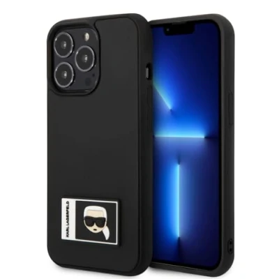 Abbildung von Karl Lagerfeld KLHCP13L3DKPK Hülle für iPhone 13 Pro / 6,1&quot; schwarz/Black hardcase Ikonik Patch