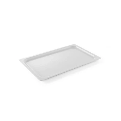 Abbildung von HENDI Tablett GN 1/1 Melamin 53 x 32,5 2 cm bruchfest lebensmittelecht, Gastro Gastronorm silber