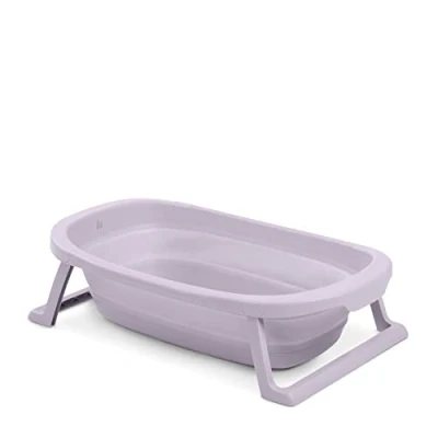 Abbildung von Hauck Babybadewanne Wash N Fold M, Lavender, Faltbadewanne mit Wassertemperaturmessung am Ablaufstopfen