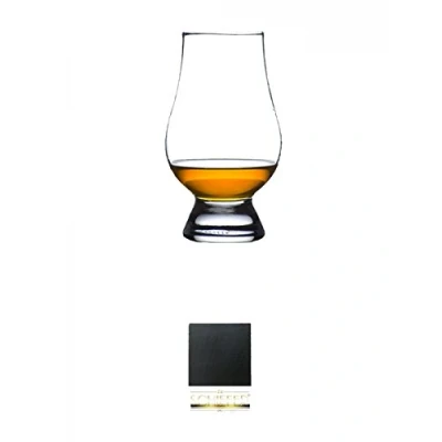 Abbildung von The Glencairn Glass Whisky Glas Stölzle 1 Stück + Schiefer Glasuntersetzer eckig ca. 9,5 cm Durchmesser
