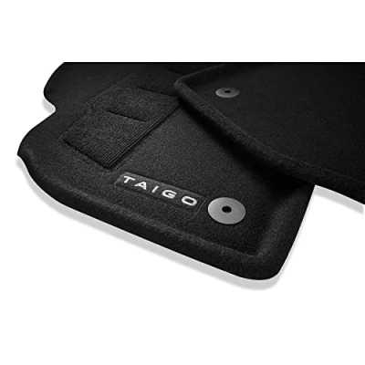 Abbildung von Volkswagen 2G7061445WGK Textilfußmatten Optimat Velours Fußmatten 4X Stoffmatten, schwarz, mit Taigo Schriftzug