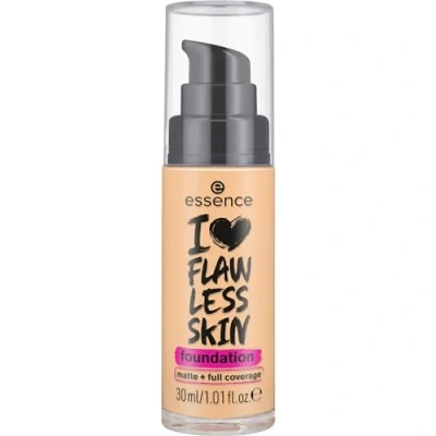 Abbildung von essence I LOVE FLAWLESS SKIN foundation, Nr. 50, langanhaltend, mattierend, sofortiges Ergebnis, matt, vegan, ölfrei, UVA und UVB Filter + SPF 20, ohne Parfüm, 1er Pack (30ml)