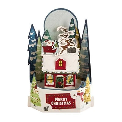 Abbildung von Hallmark Paper Wonder Weihnachtskarte, 3D Pop Up Weihnachtsmann Dorf Szenen Design