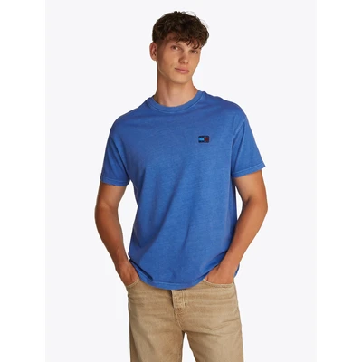 Abbildung von Tommy Jeans Label TEE Unisex Tshirt basic, Größe: 46, Tempo blue