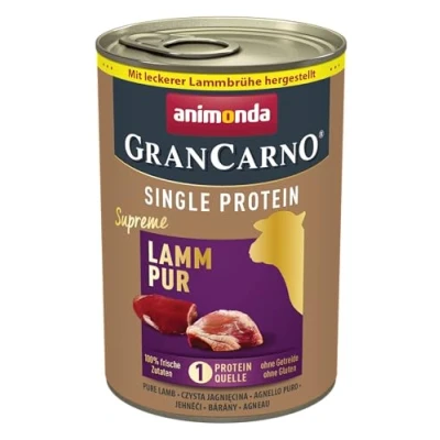 Abbildung von GranCarno Hunde Nassfutter Single Protein Lamm pur (6 x 400g), Hundefutter nass ohne Getreide und Zucker von animonda, für ausgewachsene Hunde, mit frischen fleischlichen Zutaten