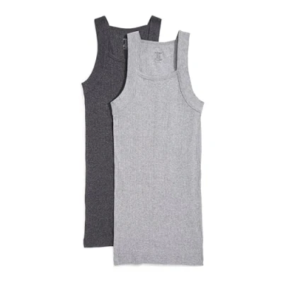 Abbildung von 2(X)IST)ist Herren Essential Cotton Square Cut Tank 2 Pack Baselayer Shirt, Anthrazit/Grau Heather, S EU