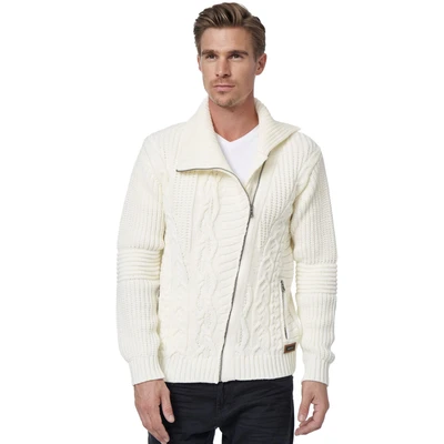 Abbildung von Strick Jacke mit Rollkragen und Asymmetrischem Reißverschluss