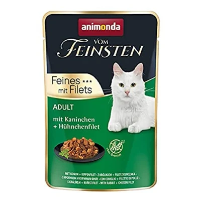 Abbildung von vom Feinsten Filet Katzenfutter nass mit Kaninchen + Hühnchenfilet (18 x 85g), ohne Getreide und Zucker von animonda, mitfrischen, fleischlichen Zutaten