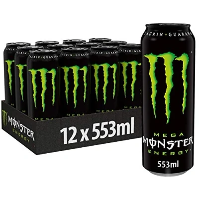 Abbildung von Monster Energy koffeinhaltiger Drink mit klassischem Geschmack in wiederverschließbaren Einweg Dosen (12 x 553 ml)