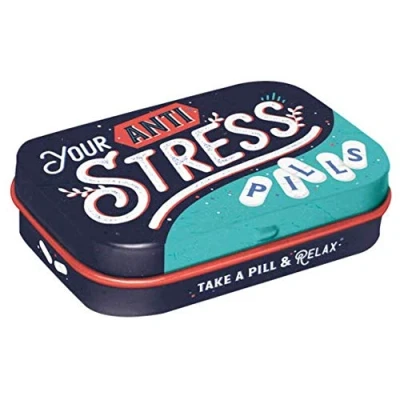 Abbildung von Nostalgic Art Retro Pillendose, 4 x 6 1,6 cm, Anti Stress Pills Geschenk Idee für Nostalgie Fans, mit Pfefferminz Dragees, Vintage Design