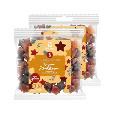 Abbildung von 2er Set Gute Laune Fruchtsaftbär Vegane Zimtsterne sortenreine Fruchtsäfte Ohne künstliche Farbstoffe und Geschmacksverstärker Gluten Laktosefrei