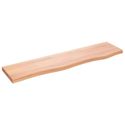 Abbildung von vidaXL Wandregal, Holzregal Regal Handgefertigt mit Baumkante, Wandboard Regalbrett Deko, Bücherregal Hängeregal, Hellbraun 80x20x2cm Massivholz Eiche Behandelt