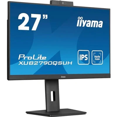 Abbildung von iiyama Prolite XUB2790QSUH B1 68,5cm 27&quot; IPS LED Monitor WQHD 100Hz HDMI DP USB3.2 USB C 65W KVM Switch Slim Line Höhenverstellung Pivot Windows Hello Webcam schwarz