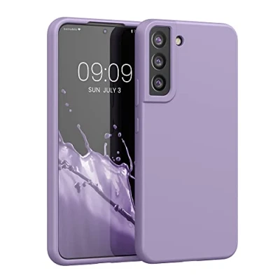 Abbildung von kwmobile Hülle kompatibel mit Samsung Galaxy S22 Plus Silikon Handy Case Handyhülle weiche Oberfläche kabelloses Laden Veilchen Lila
