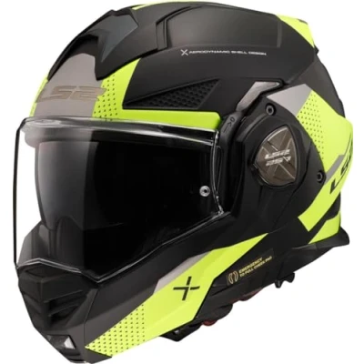 Abbildung von LS2, Klapphelm Motorrad ADVANT X Oblivion Matt Black H V Yellow, XXXL
