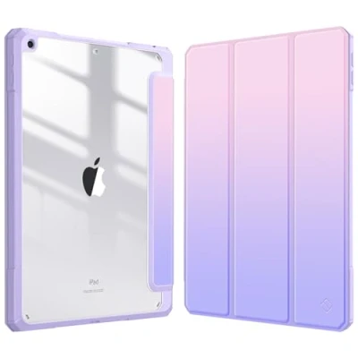 Abbildung von Fintie Hybrid Hülle für 10.2 Zoll iPad 9. Generation 2021/8. Gen 2020/7. 2019 mit Stifthalter Stoßfeste Schutzhülle transparenter Hartschale auf der Rückseite, Fantacy Ombre