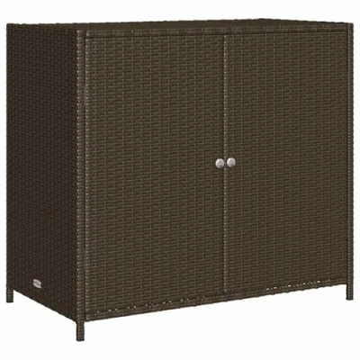 Abbildung von vidaXL Gartenbox Gartenschrank Braun 83x45x76 cm Poly Rattan