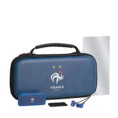 Abbildung von Konix FFF Gaming Zubehör Starter Kit für Nintendo Switch, Switch Lite und OLED Tasche Spielebox Gehärtetes Glas Kopfhörer