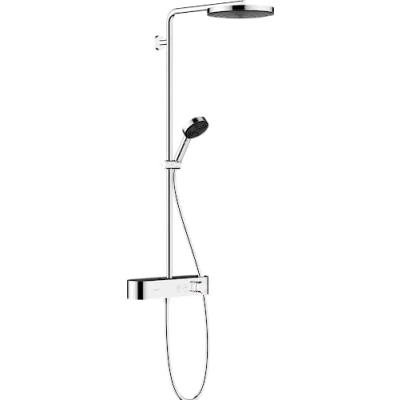 Abbildung von hansgrohe Duschsystem &quot;Pulsify S&quot;, (Komplett Set), 26cm, wassersparend mit ShowerTablet Select 400, chrom