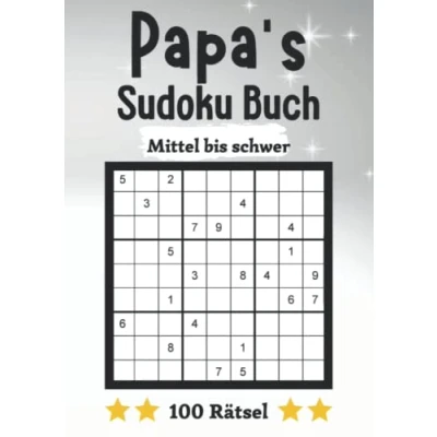 Abbildung von Papas Sudoku Buch: Mittel bis Schwere Soduko Das Rätselheft für den besten Papa der Welt Hübsches Geschenk zu Weihnachten oder zum Geburtstag