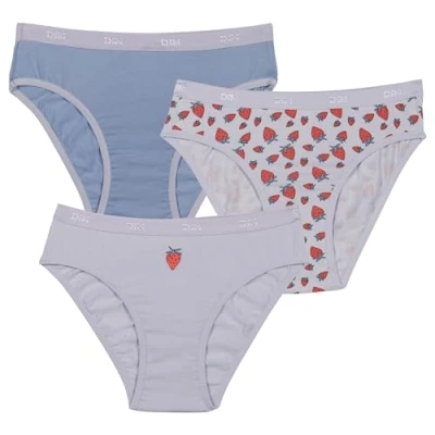 Abbildung von Dim Slip Les Pochets Weiche Baumwolle Komfort Mädchen x3, Strawberries / Lila Violet, 14 Years