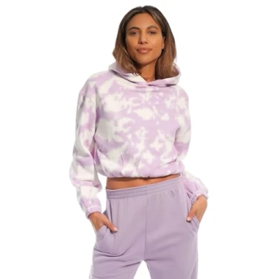 Abbildung von Light &amp; Shade Damen Cropped Kapuzen Sweatshirt, Pastell Lila, XS
