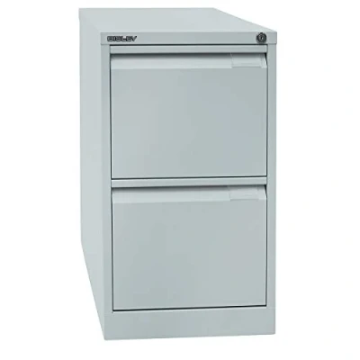 Abbildung von BISLEY Hängeregistraturschrank, einbahnig, DIN A4, 2 HR Schubladen, Metall, 645 Lichtgrau, 62.2 x 41.3 71.1 cm