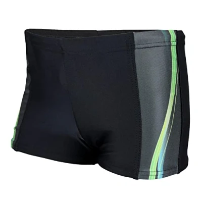 Abbildung von Aquarti Jungen Schwimmhose Kontrastfarbige Einsätze, Farbe: 13722 Schwarz/Grün, Größe: 146