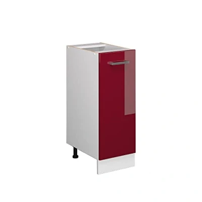 Abbildung von Vicco Unterschrank R Line, Bordeaux Hochglanz/Weiß, 30 cm mit Tür, ohne Arbeitsplatte