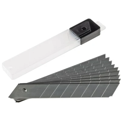 Abbildung von ChiliTec Cuttermesser Ersatz Abbrechklingen 18mm (10 Stück) im Köcher, Klinge: 1,8 cm, tlg), Cutterklingen Köcher