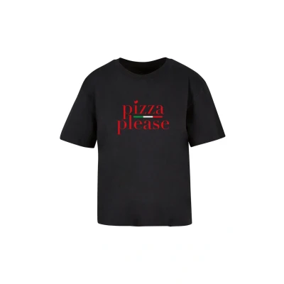 Abbildung von Mister Tee Pizza Please Tshirt print, Damen, Größe: Medium, Black