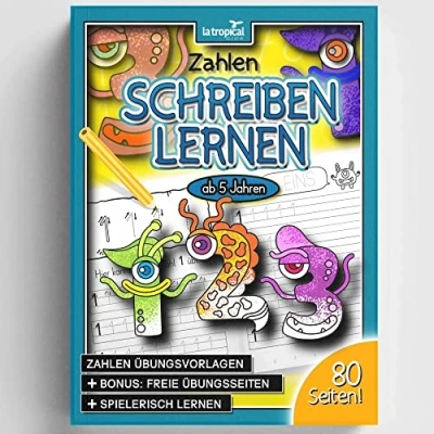 Abbildung von Zahlen schreiben lernen ab 5 Jahren: die Ungeheuer von 1 10! Das Vorschule Übungsheft für Bewegungsabläufe mit viel Lern &amp; Malspaß und tollen ... Grundschule, Band 3)