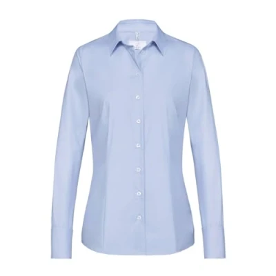 Abbildung von Greiff Größe 42 Corporate Wear Basic Damen Bluse Langarm Regular Fit Hellblau Modell 6515